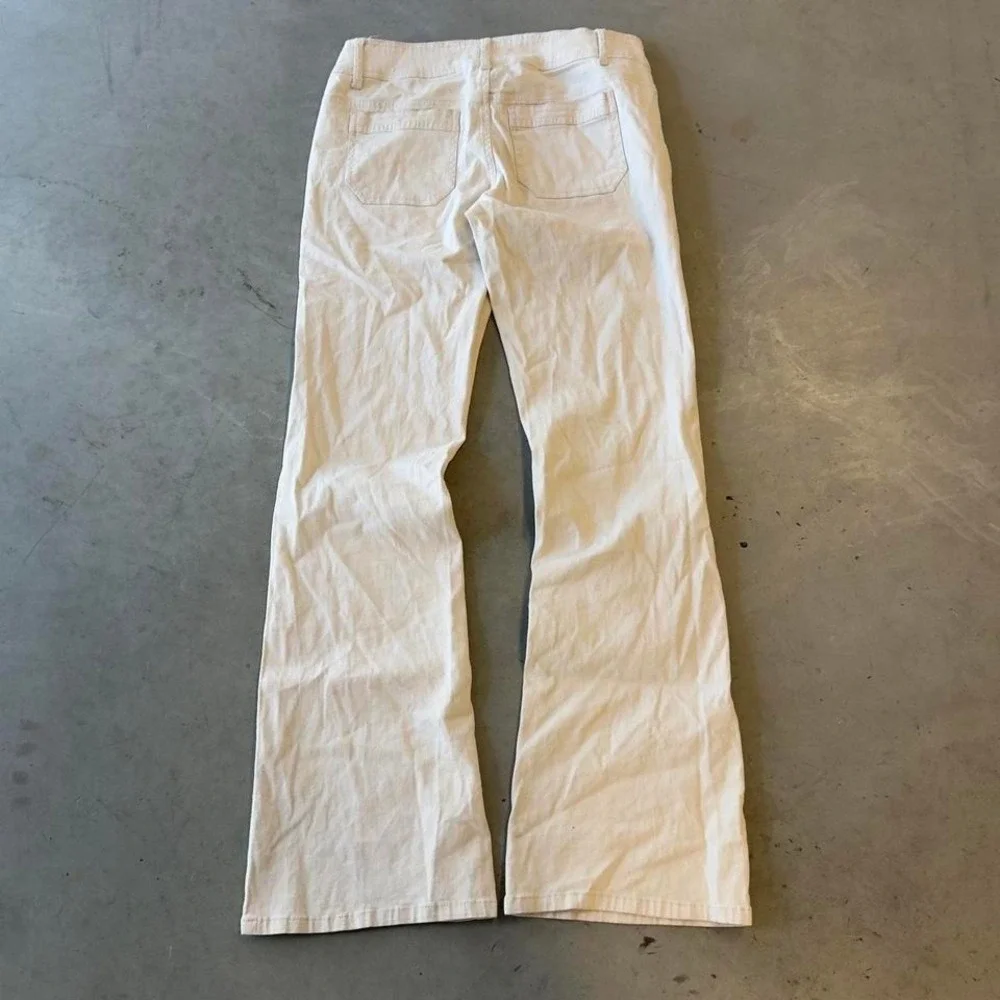 Vintage BeBop women's low rise cream flare pants - Picture 4 of 6